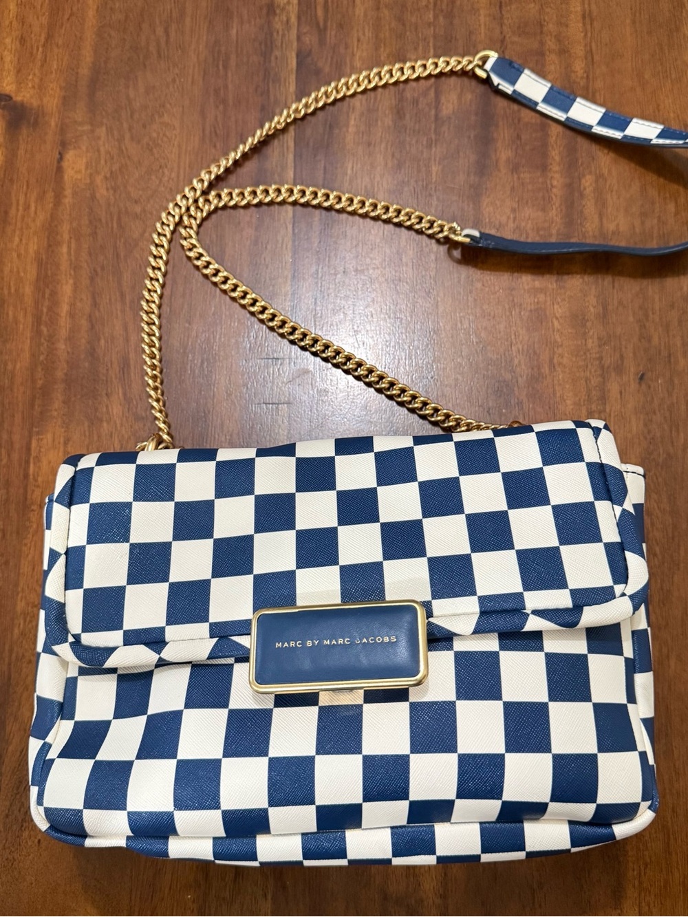 Marc by Marc Jacobs Rebel 24 Checkered Crossbody Bag M0005429 Blue